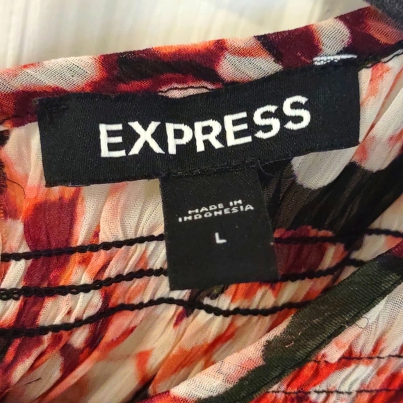 SET OF 4 Express Purple Floral Sheer Ruffle Floral Blouse & Cami Size L - Picture 8 of 16